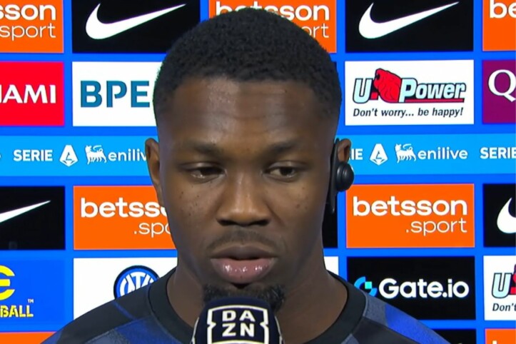 Marcus Thuram ai microfoni di Dazn dopo la partita