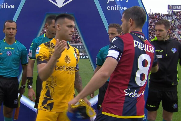 Lautaro Martinez e Freuler prima di Bologna-Inter